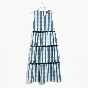 Madewell | Rickrack Cattail Tiered Dress in Gingham  Check